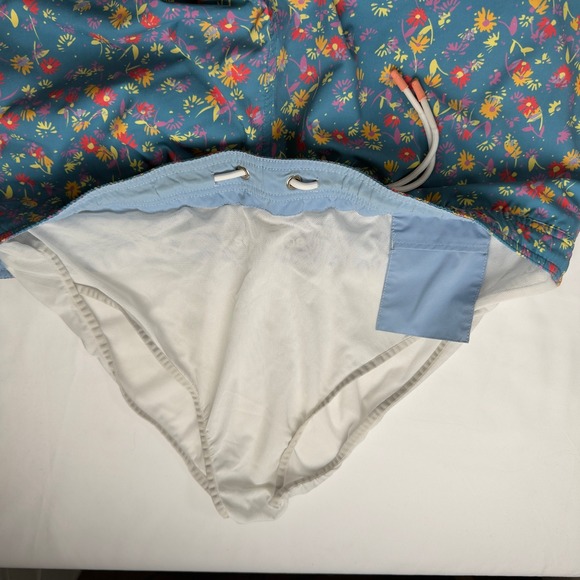 BONOBOS Mens Riviera Navy Sketch Floral Swim Trunks Shorts 9 Inch Inseam Size L - Picture 8 of 9